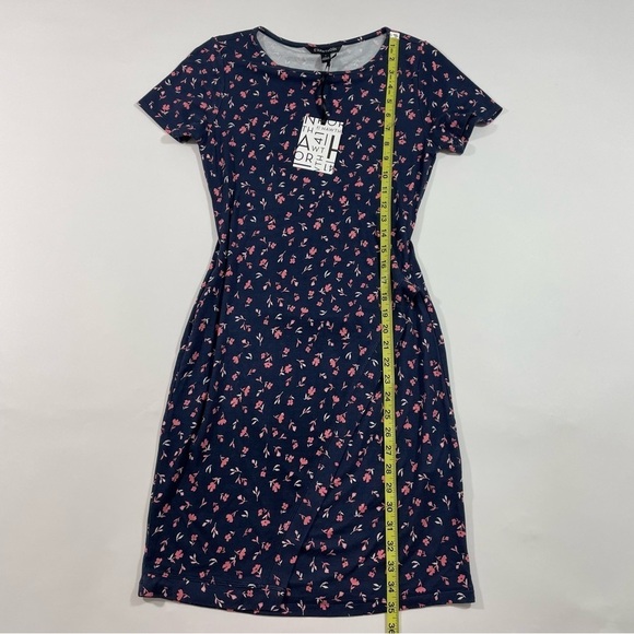 New 41 Hawthorn Bridgette Knit Dress Blue Floral Size Small - Picture 6 of 6